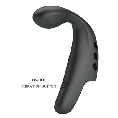 Pretty Love Rechargeable Vibrating Finger Sleeve Gordon Black