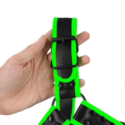 Bulldog Harness with Buckle - Glow in the Dark - S/M