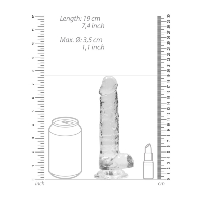 Realistic Dildo with Balls - 7 / 18 cm