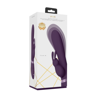 Taka - Inflatable and Vibrating Rabbit Vibrator - Purple
