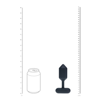 Hexagonal Vibrating Silicone Anal Plug - L - Black