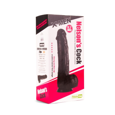 Dildo Czarny Nelson's Cock z przyssawką 29,7cm X-MEN