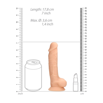 Silicone Dildo with Balls - 7 / 18 cm