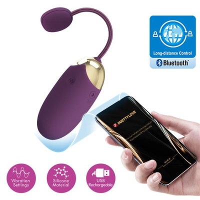 Pretty Love Abner mobile APP control Vibro Egg Purple \nUSB