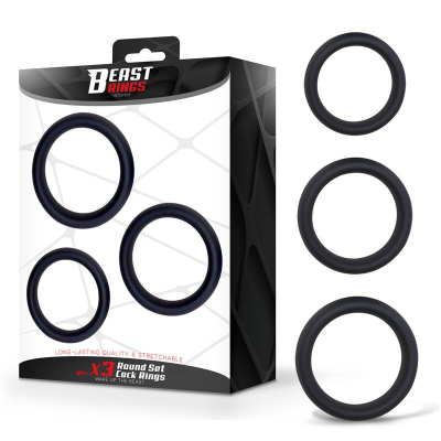 Set of 3 Penis Rings Silicone S, M and L