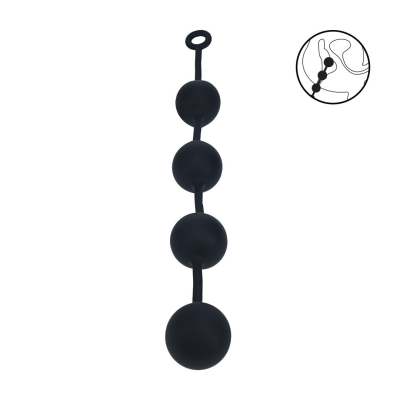 Silicone Round Anal Balls - XXL - 60mm - Black