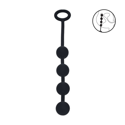 Round Silicone Anal Balls - S - 20mm - Black
