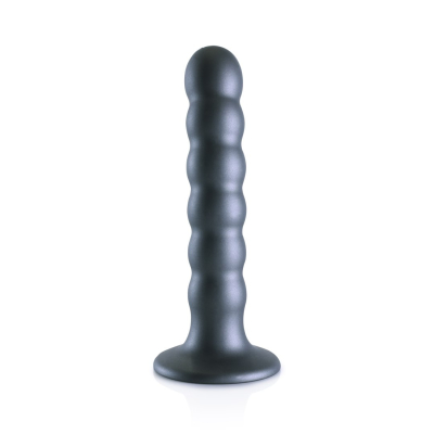 Beaded Silicone G-Spot Dildo - 5\'\' / 13 cm - Gunmetal