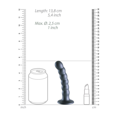 Beaded Silicone G-Spot Dildo - 5\'\' / 13 cm - Gunmetal
