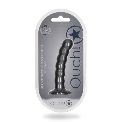 Beaded Silicone G-Spot Dildo - 5\'\' / 13 cm - Gunmetal