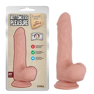 Realistyczne Dildo z przyssawką i użyłowieiem T-skin Bottomless Pleasure 20cm Chisa