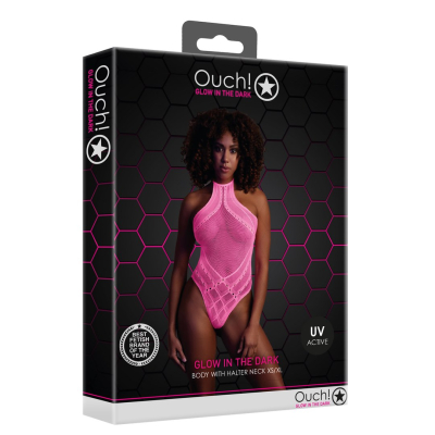 Body with Halter Neck - One Size - Neon Pink