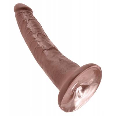 Dildo z przyssawką King Cock brąz dł. 18cm