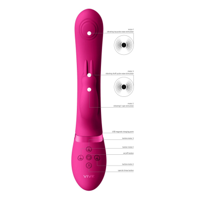 May - Dual Pulse-Wave Vibrating C-spot G-Spot Rabbit - Pink