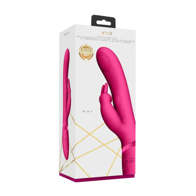 May - Dual Pulse-Wave Vibrating C-spot G-Spot Rabbit - Pink