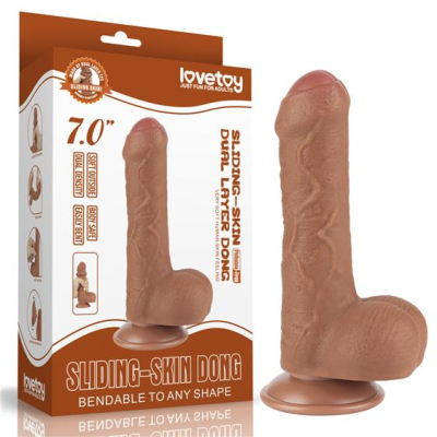 7\'\' Sliding Skin Dual Layer Dong Brown