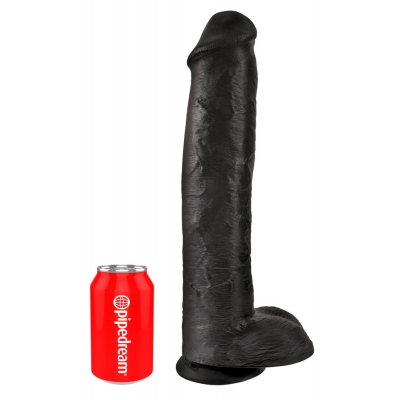 King Cock Realistyczne czarne Dildo 38,1cm