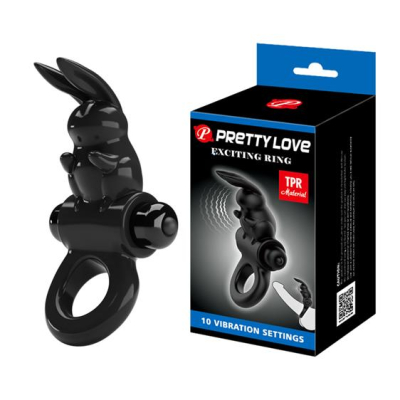 Pretty Love Exciting Vibrating Cock Ring Black