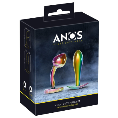 Anos Metal Butt Plug Set Rainb