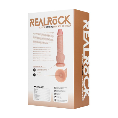 Vibrating Regular Straight Cock with Balls - 7 / 18 cm - Flesh