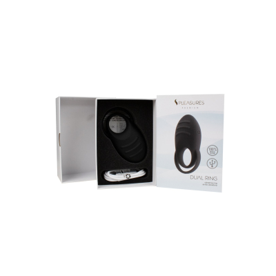 DUAL COCK RING - BLACK