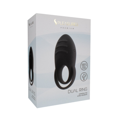 DUAL COCK RING - BLACK