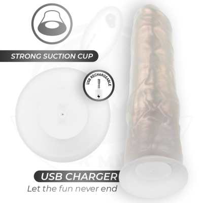 COCK MILLER - DILDO WITH SUCTION CUP, LIGHTS AND VIBRATION WITH REMOTE CONTROL WHITE 20.5 CM