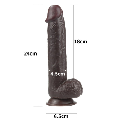 Realistyczne czarne Dildo z przyssawką 24 cm Lovetoy