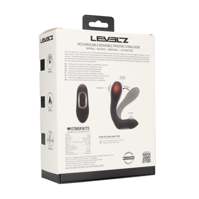 Vibrating Heating Bendable Tapping Silicone Prostate Stimulator - Black