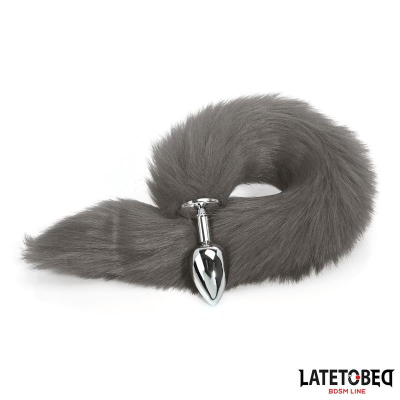 Anal plug with tail Gray 40 cm