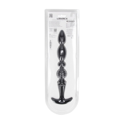 Multi Textured Silicone Flared Anal Probe - Black