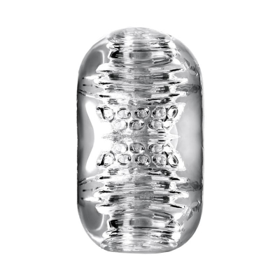 Lingam Khani, Vibrating Masturbator, TPE, Transparent, 9 cm