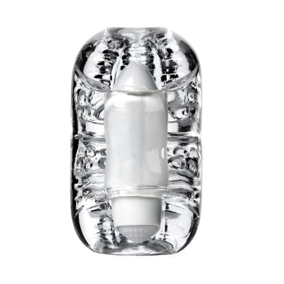 Lingam Khani, Vibrating Masturbator, TPE, Transparent, 9 cm