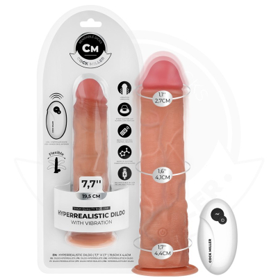 COCK MILLER - REALISTIC DILDO WITH SUCTION CUP AND REMOTE CONTROL VIBRATION 19.5 CM