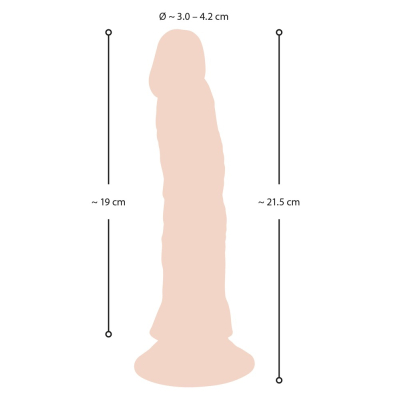 Dildo z przyssawką i pilotem 21,5cm Nature Skin