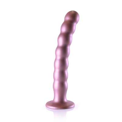 Beaded Silicone G-Spot Dildo - 8\'\' / 20,5 cm - Rose Gold