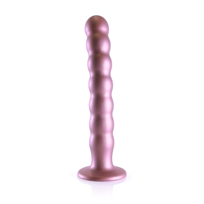 Beaded Silicone G-Spot Dildo - 8\'\' / 20,5 cm - Rose Gold