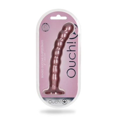 Beaded Silicone G-Spot Dildo - 8\'\' / 20,5 cm - Rose Gold