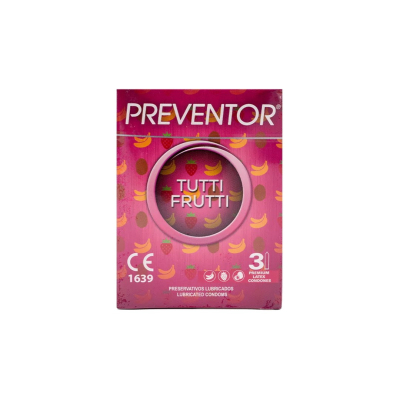 Cienkie Prezerwatywy Tutti Frutti 3szt. Preventor