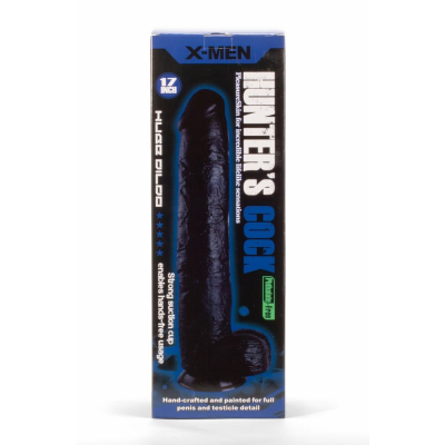 Dildo Czarny Hunter's Cock z przyssawką 40cm X-MEN