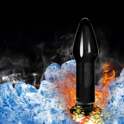 5\" Glass Romance Anal Plug Black