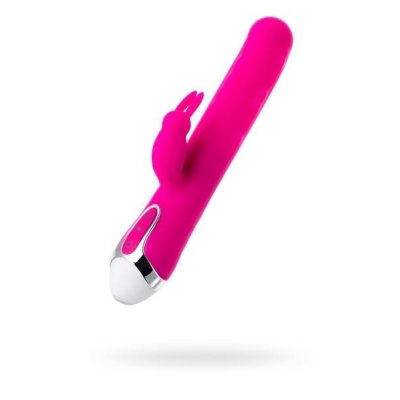 JOS BALLE, Vibrator with clitoral stimulator with moving balls, silicone, pink, 23 cm