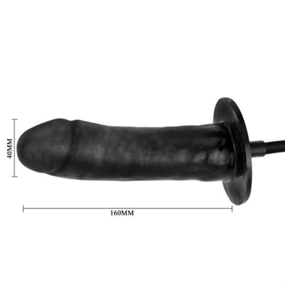 Inflateable Vibrating Dong, Black, 15,5cm