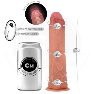 COCK MILLER - HYPERREALISTIC DILDO WITH SUCTION CUP AND THRUSTING WITH REMOTE CONTROL 19.5 CM