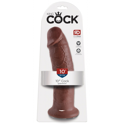 King Cock Dildo z jądrami 25,4cm ciemny brąz