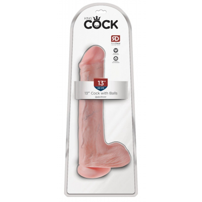 King Cock Naturalne Dildo z jądrami 33cm