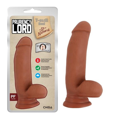 Realistyczne Dildo z przyssawką T-skin Pruriency Lord 17cm Chisa