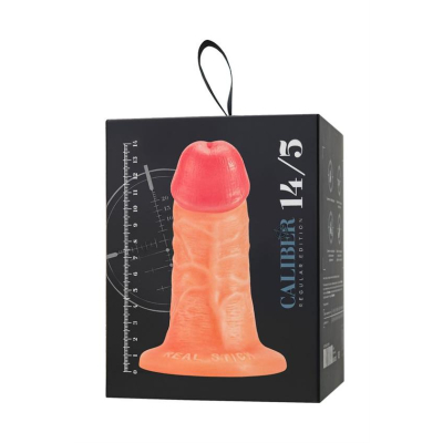 Realistic dildo Caliber 14/5 , PVC, flesh, length 14cm, diameter 5cm