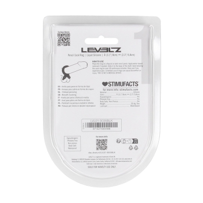 Pencil Liquid Silicone Cockring - Black