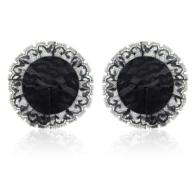 Nipple Covers with Lace Black